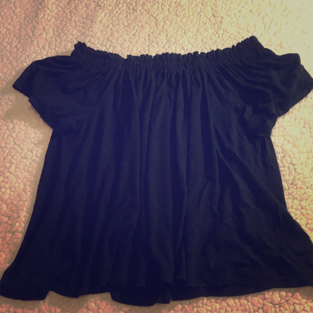 Off the shoulder black crop top